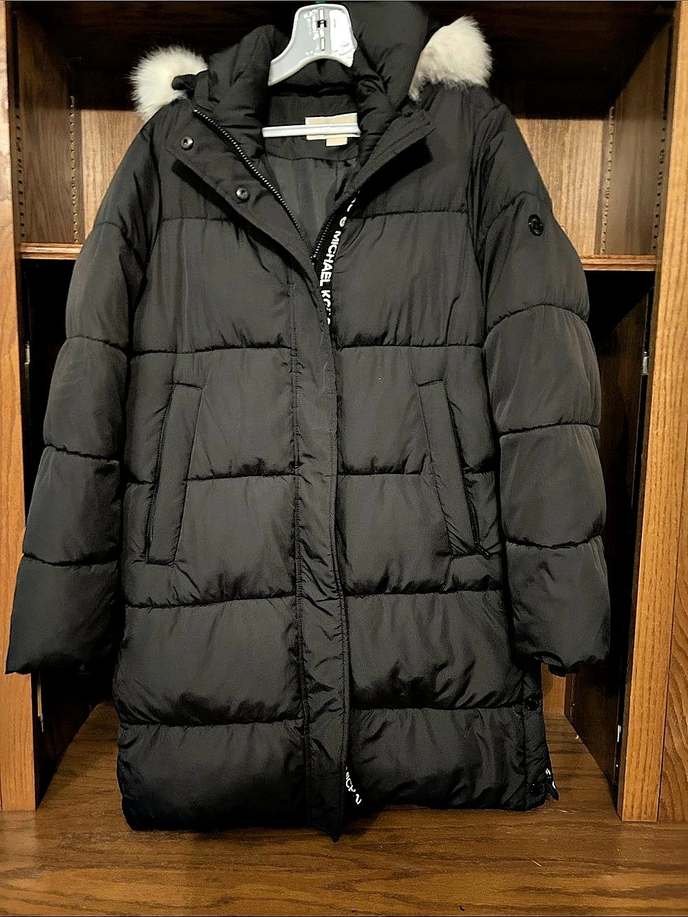 Michael Kors Faux Fur Trim Hooded Puffer Coat